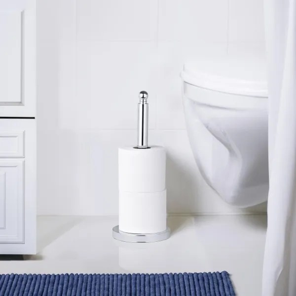 WENKO 16878100 - Portarotolo per carta igienica VITERBO 14x35 cm argento