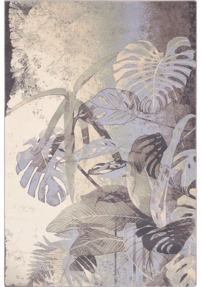 Tappeto in lana grigio crema 160x240 cm Plants - Agnella