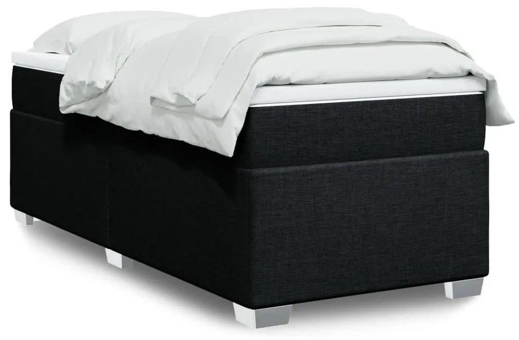 Giroletto A Molle Con Materasso Nero 90x190 Cm İn Tessuto /