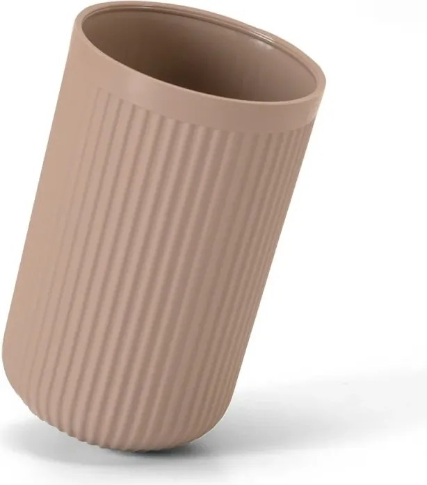 Porta spazzolini rosa in plastica cannettata rigida Arizona