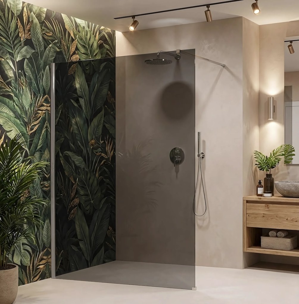 Parete doccia Rea Flexi Grey / Chrome 130