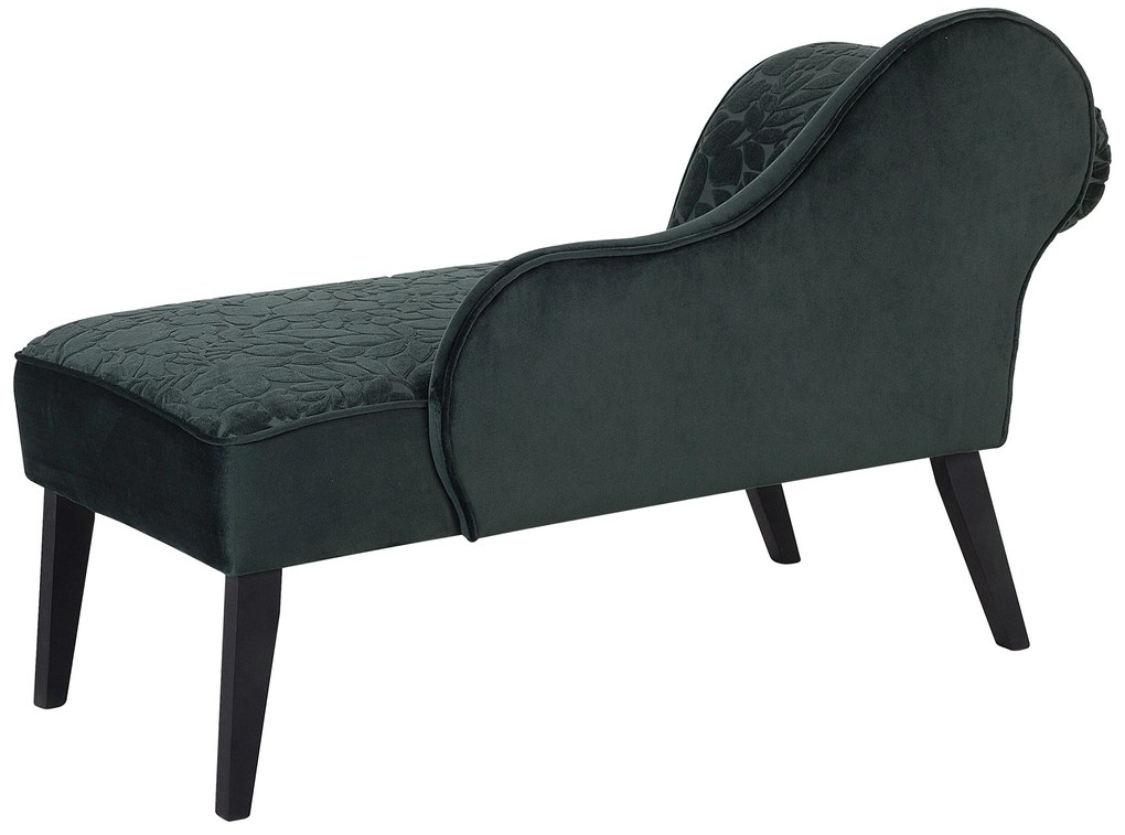 Tessuto chaise longue in velluto fantasia verdi lato sinistro BIARRITZ Beliani