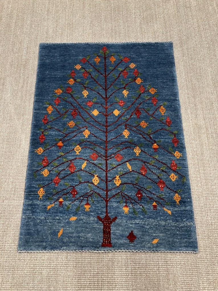 Gashguli Tappeto 80 x 110 Blu (Iran) Annodato A Mano