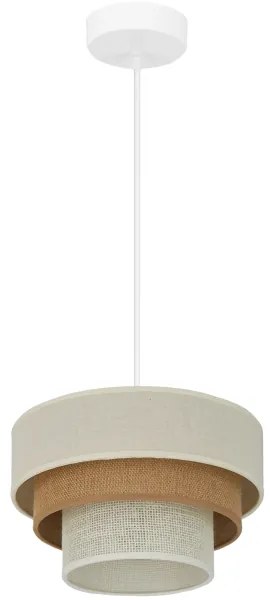 Brilagi - Lampadario a cavo DENVER LUNETA 1xE27/15W/230V Ø25 beige/marrone/crema