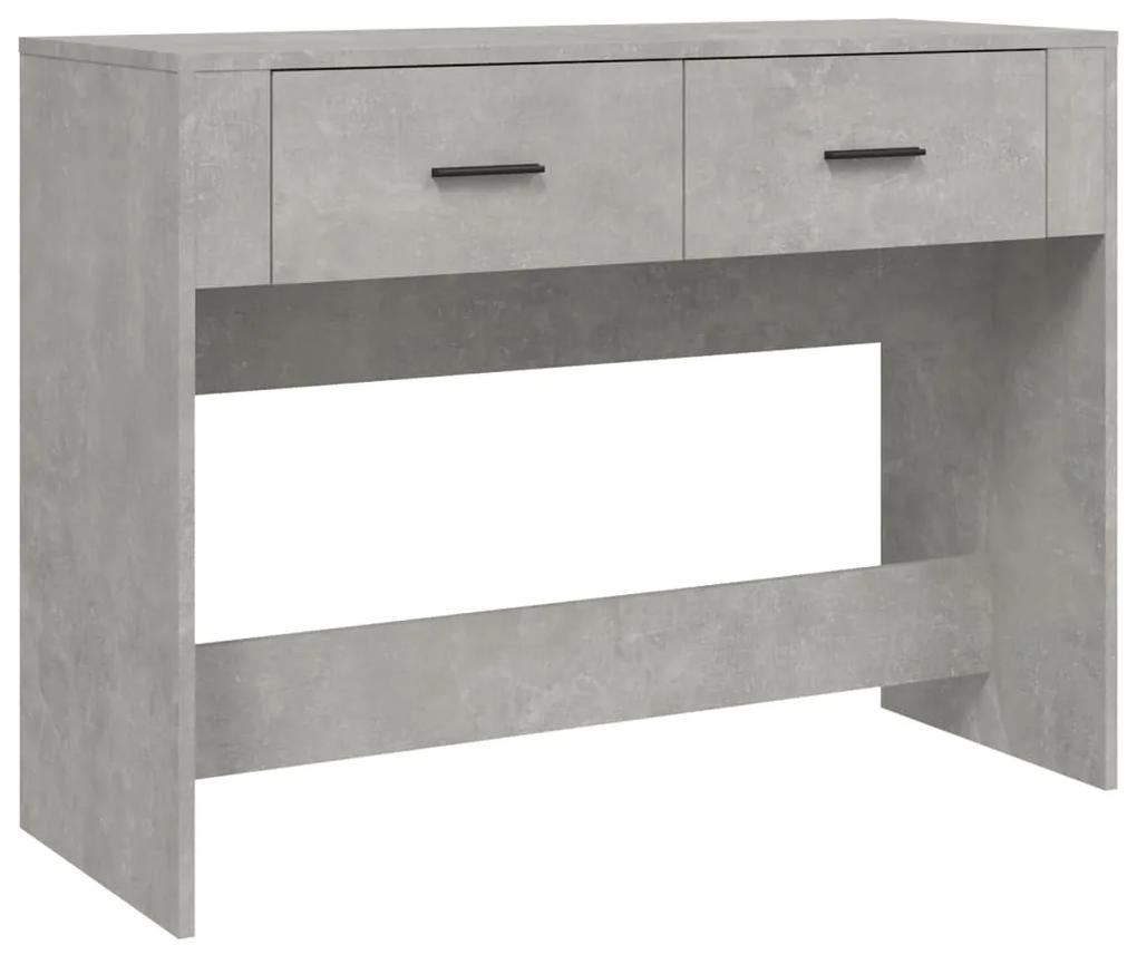Tavolino consolle grigio cemento 100x39x75 cm legno multistrato