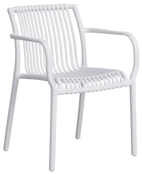 Set di 6 sedie da giardino con braccioli Athena NEW GARDEN, seduta bianca