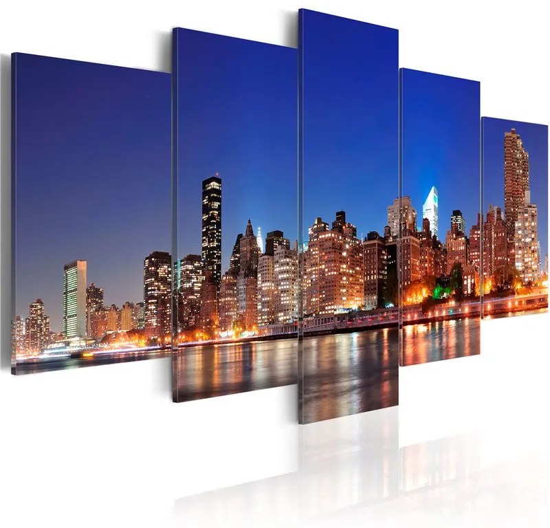 Quadro Zoomata su New York  Colore Grigio, Dimensioni e Misure 100x50