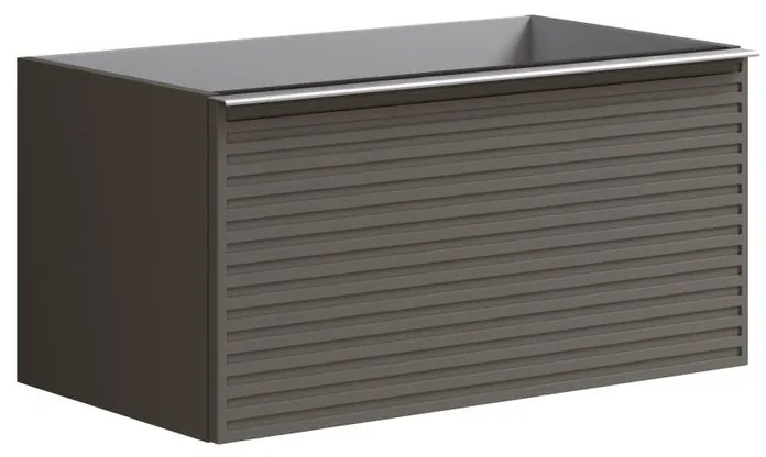 Mobile da bagno sospeso sotto lavabo L 80 x H 40 x P 45.5 cm grigio laccato opaco, 1 cassetto Pixel stripes