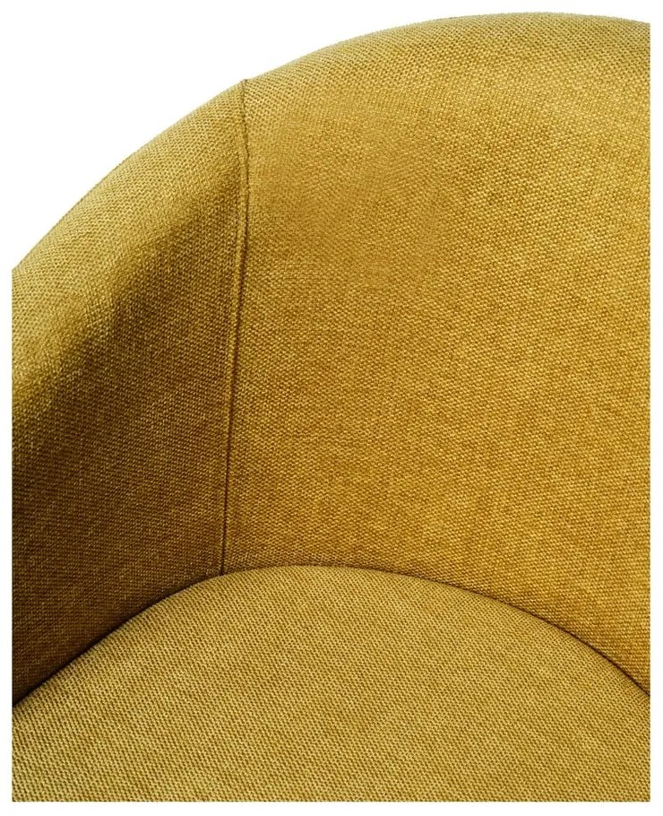 Sedia da pranzo color senape in imbottito con braccioli Easton – Unique Furniture