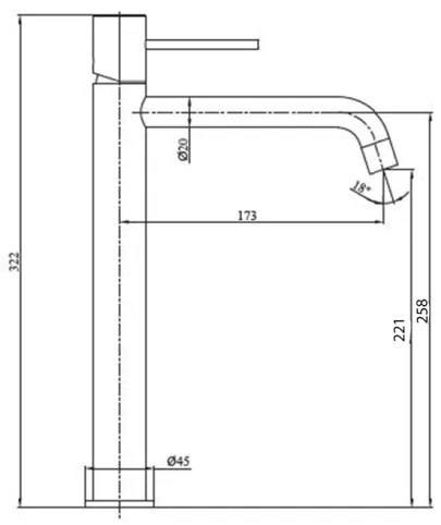 Miscelatore Lavabo Alto In Ottone Oro Spazzolato Smooth Rubicer