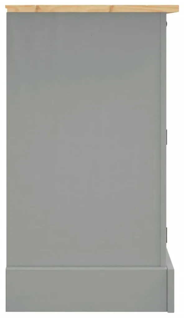 Credenza corona grigia 112x43x78 cm in legno massello di pino