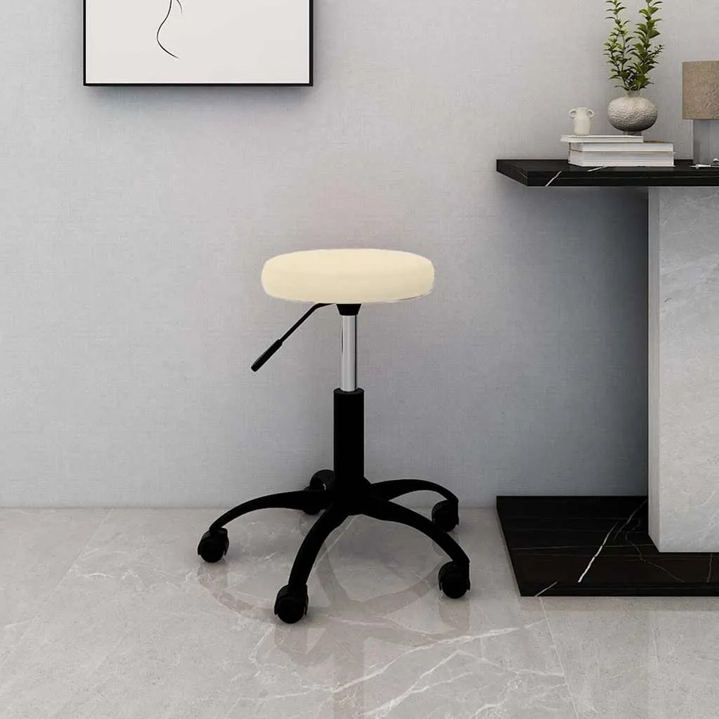 Sedia Girevole Da Ufficio Crema İn Velluto /