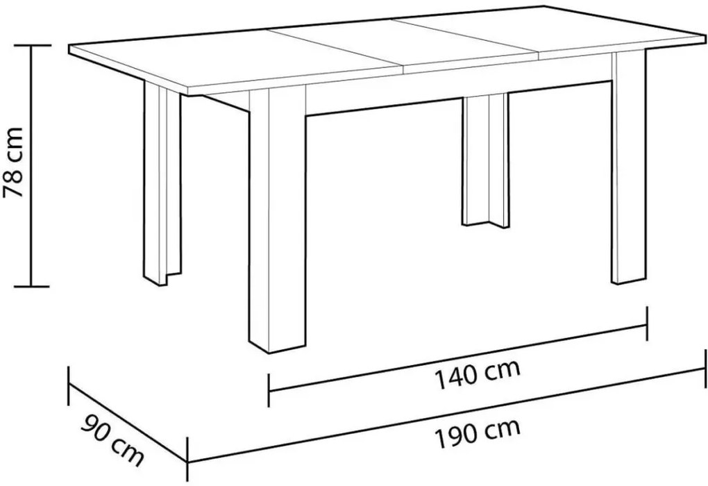 Tavolo FIGARI allungabile 140 &#8211; 190x90x78 cm