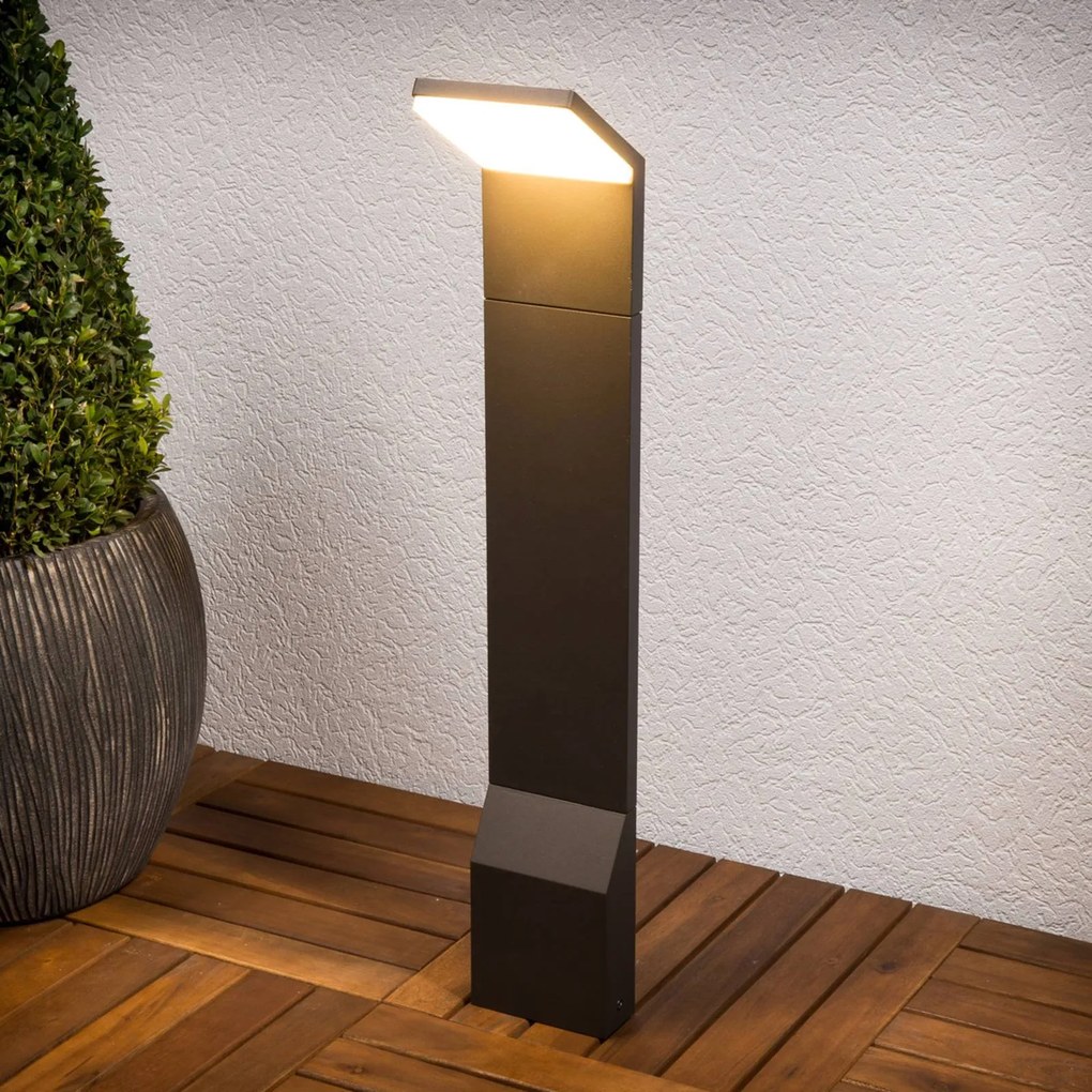Lampioncino da giardino NEVIO Lucande, Nero, Alluminio, Moderno, Lampada LED da esterni
