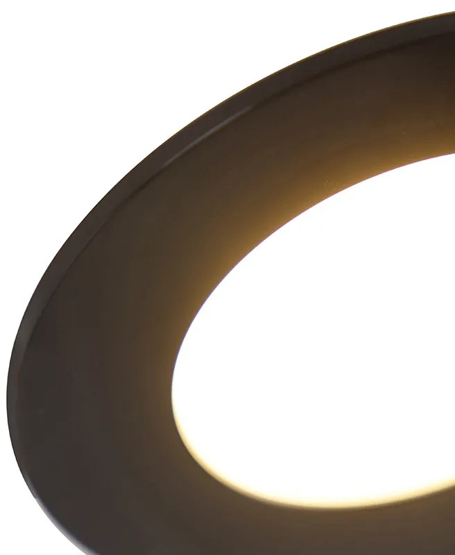 Set di 6 faretti a incasso neri con LED dimmerabile a 3 livelli IP65 - Blanca