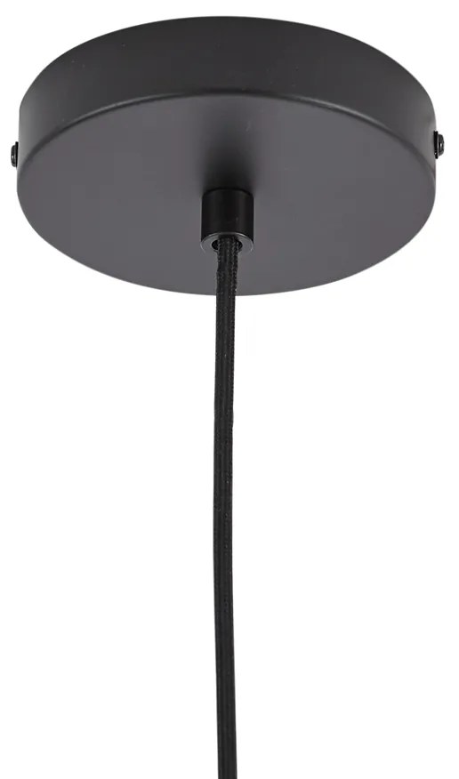 Lampada a sospensione di design nera con vetro fumé - Domo