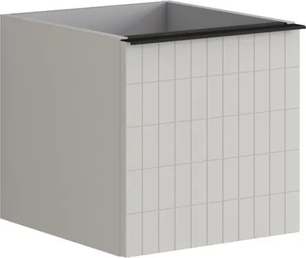 Cassettiera Pixel con 2 cassetti (1 interno) frontale grid laccato opaco Beige Greige e maniglia alluminio nero opaco L40 H40 P45,5 cm