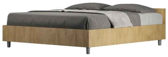 Letto matrimoniale contenitore 160x190 quercia Nuamo