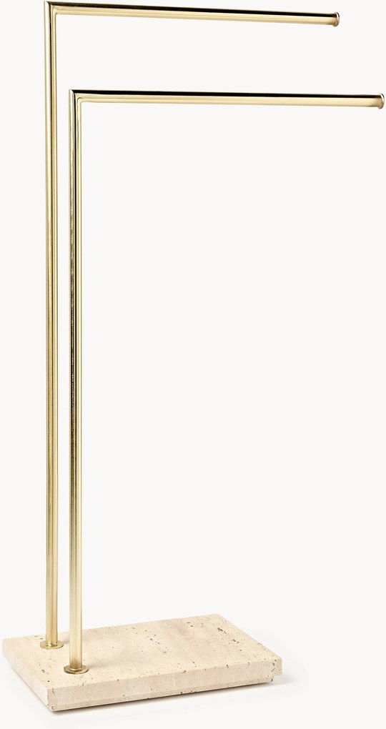 Porta asciugamani con base in travertino Susan