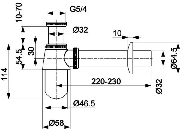 KFA Armatura 601-054-00 - Bottiglia sink trap cromo lucido