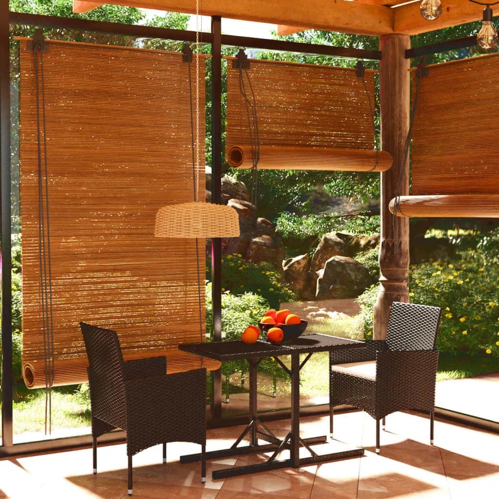 Set Pranzo Da Giardino 3pz İn Polyrattan E Vetro Temperato Nero /