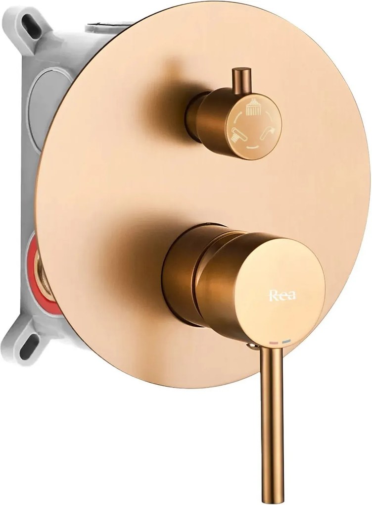 Set da vasca-doccia da incasso Rea Lungo Copper Brush + Box