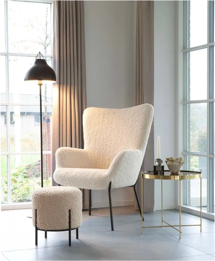 Poltrona color crema con rivestimento in pelliccia sintetica Glasgow – Bonami Essentials