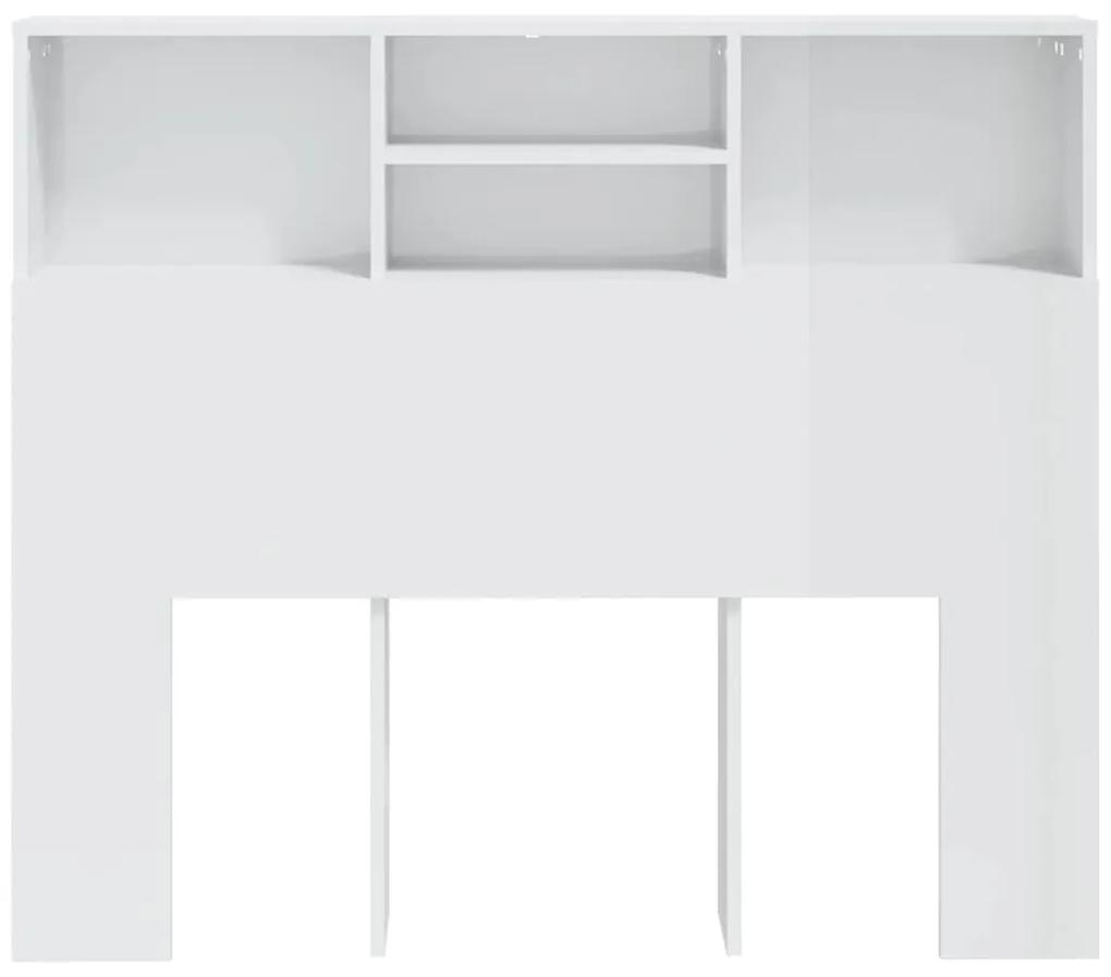 Testiera con contenitore bianco lucido 120x19x103,5 cm