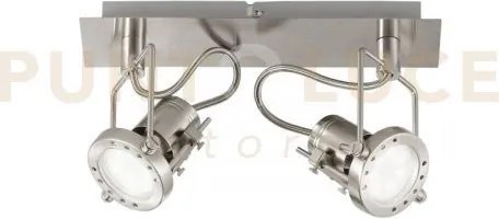 Spot led techno nickel 2 luci attacco gu10 led 5w 400lm 2700k 30,6x...
