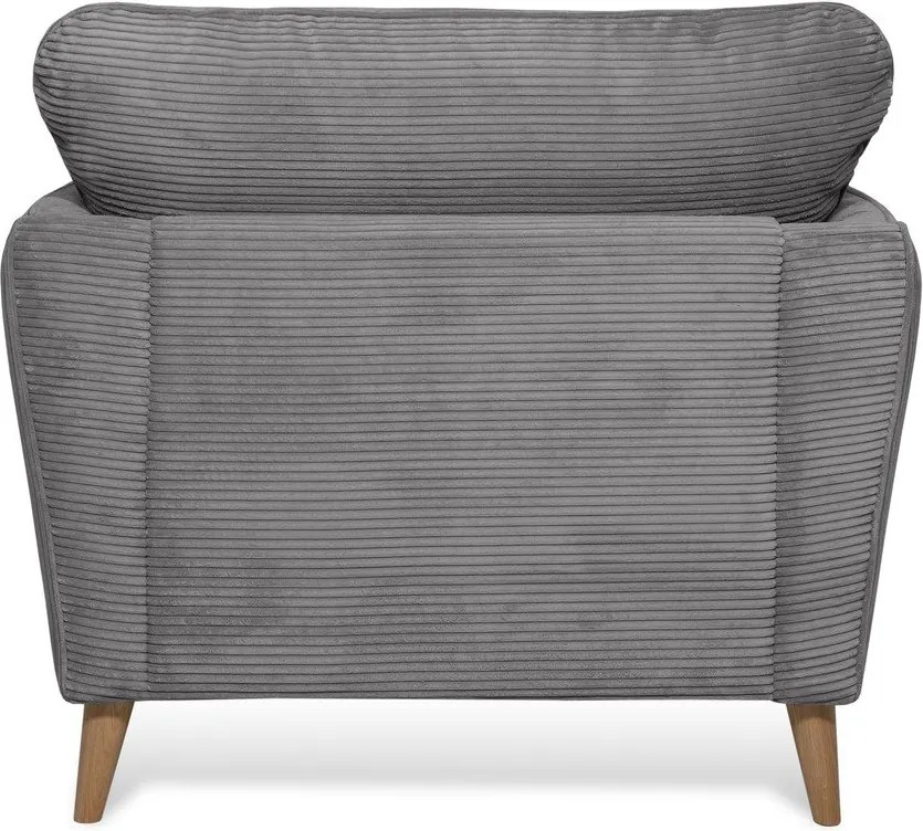 Poltrona in velluto a coste grigio scuro Paris - Scandic