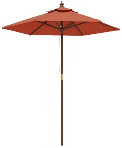 Ombrellone da Giardino con Palo in Legno Terracotta 196x231 cm