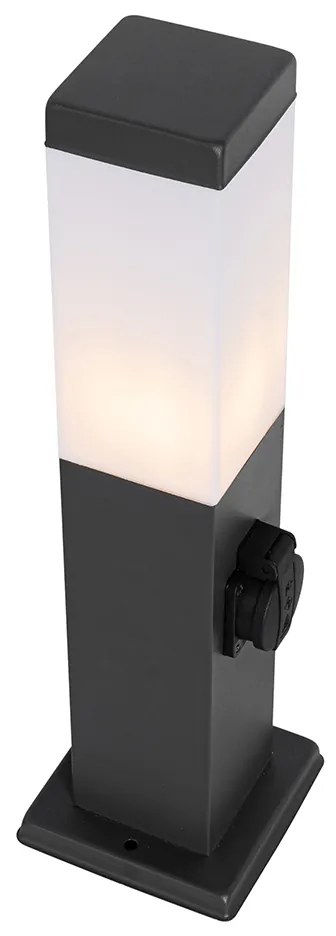 Lampada da esterno grigio scuro 45 cm con attacco IP44 - Malios