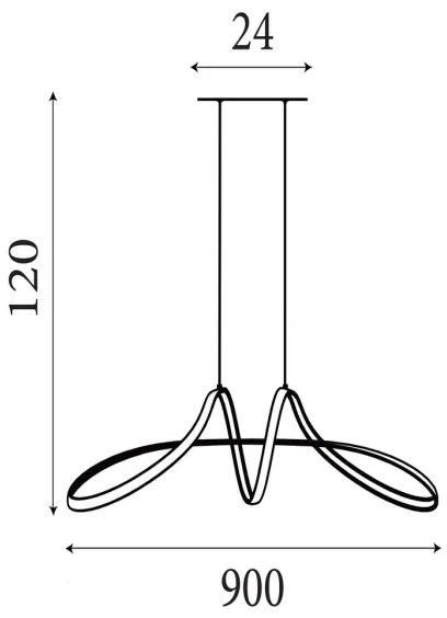 Searchlight 36524GY - Lampadario a sospensione dimmerabile con cavo MAISIE LED/41W/230V