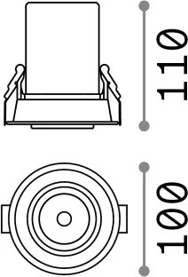 Ideal Lux - faretto LED da incasso per controsoffitto NOVA LED/12W/230V CRI 90 Ø 11 cm nero