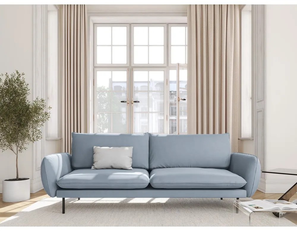 Divano in velluto azzurro 230 cm Vienna - Cosmopolitan Design