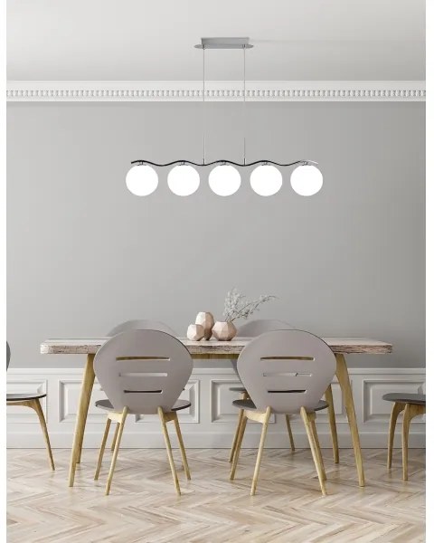 Lampadario a sospensione con filo RAMON 5xG9/40W/230V cromo lucido