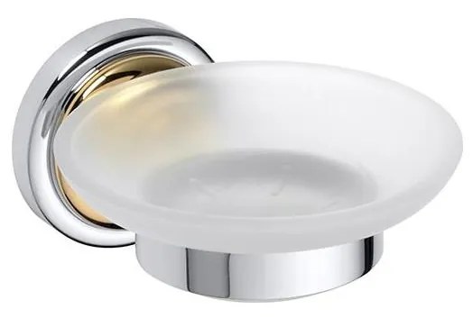 Portasapone 11x6,5 cm, finitura argento/oro