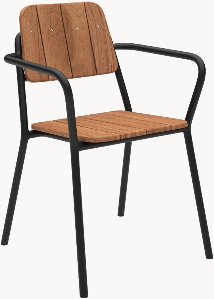 Sedia da giardino in legno di teak con braccioli Kirra