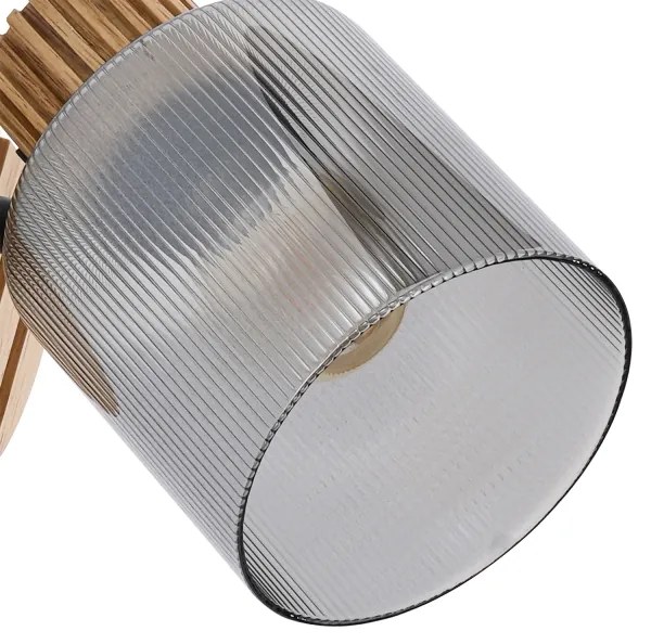 Brilagi - Faretto da parete orientabile HYGGE 1xE14/15W/230V legno di caucciù/fumé