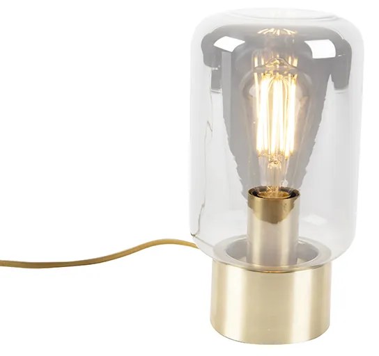 Lampada da tavolo di design in ottone con vetro fumé - Bliss Cute