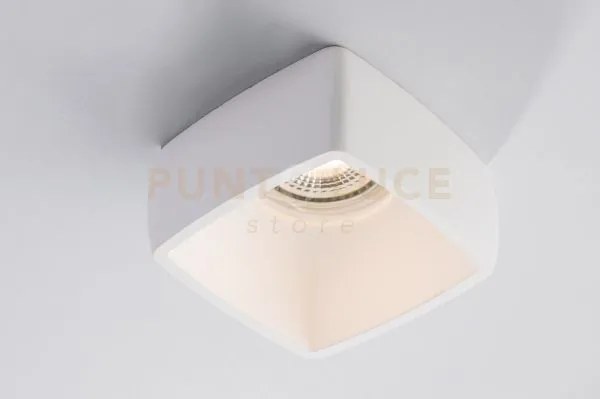 Incasso goblet bianco quadrato 1 luce attacco gu10 9,3x9,3x6,5cm in...