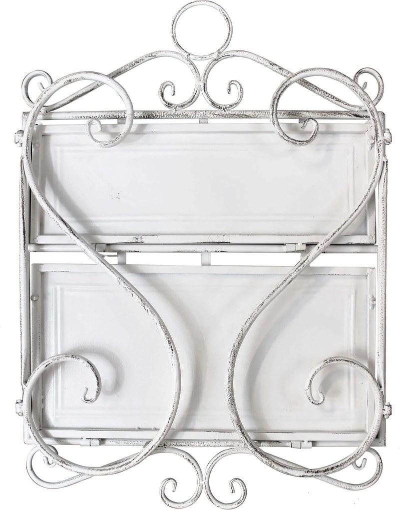 ISABELLE - mensola 2 piani stile provenzale in ferro verniciato