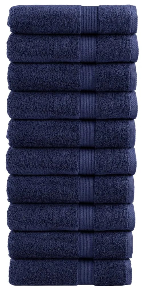 Asciugamani Bagno Solund 10 Pz Blu Navy 100x150cm 600gsm /