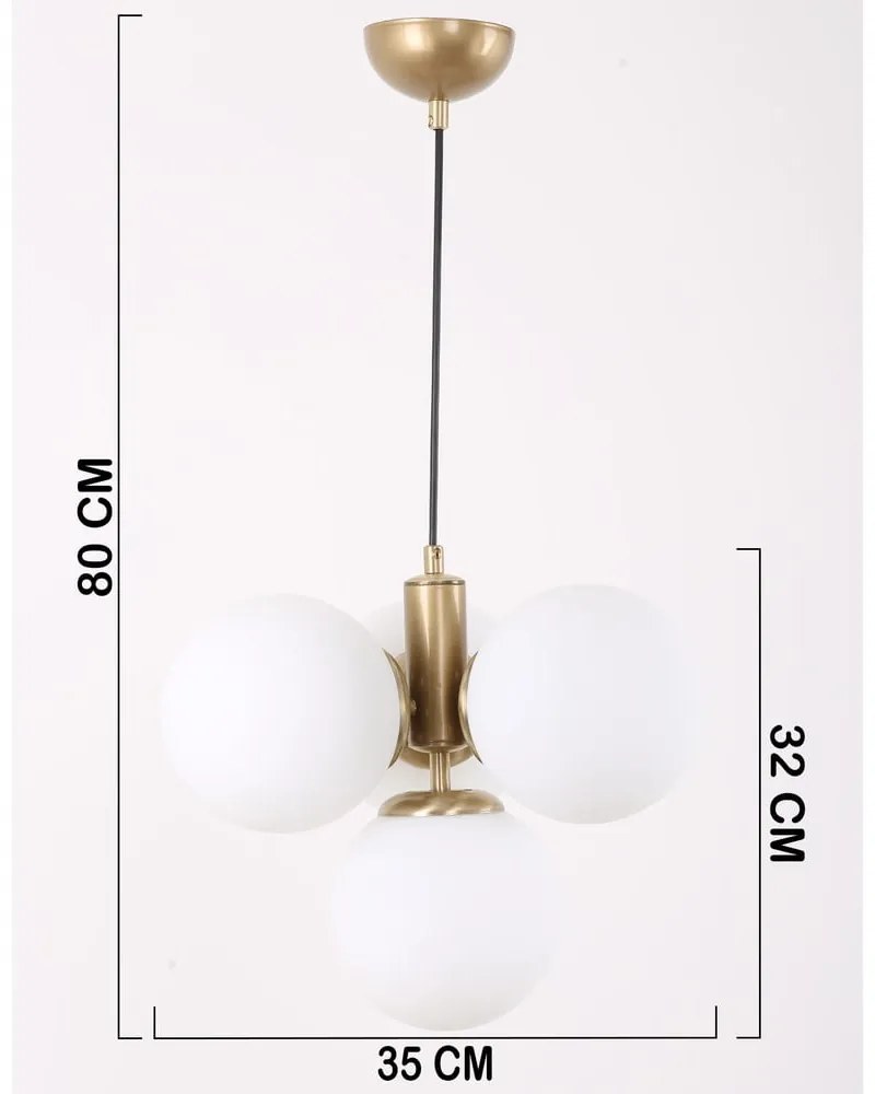 Lampada a sospensione con paralume in vetro oro e bianco ø 15 cm Hector - Squid Lighting