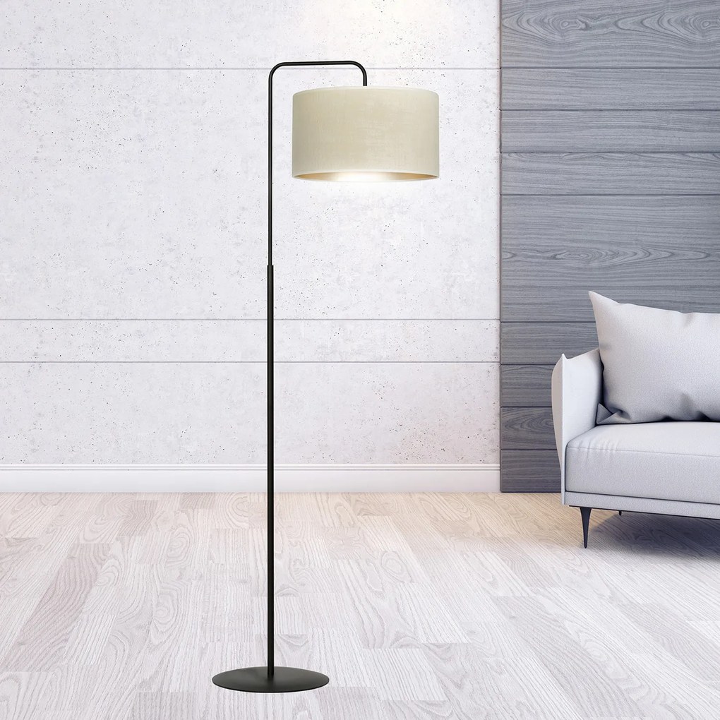Piantana Contemporaneo Ganesha Acciaio Nero Bianco 1 Luce E27 Ip20