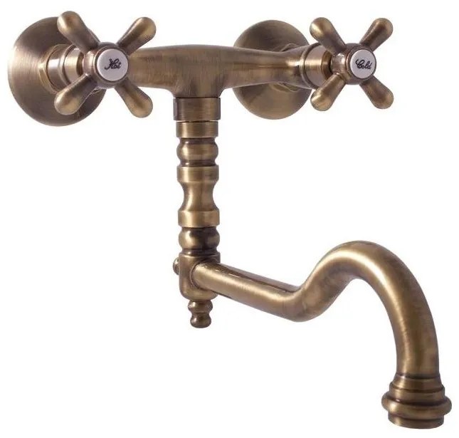 RAV Slezák MK101.5/29SM - Miscelatore per lavabo/lavello MORAVA RETRO in ottone antico