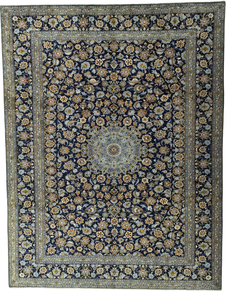 Kashan Tappeto persiano 410 x 310 Marrone (Iran) Annodato A Mano