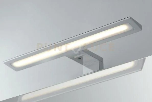 Applique led wally cromo fissaggio parete e specchio 8w 880lm 4000k...