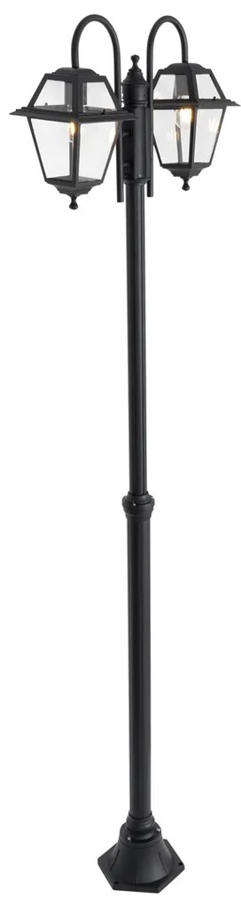 Lanterna da esterno classica nera 235 cm 2 luci IP44 - Berta