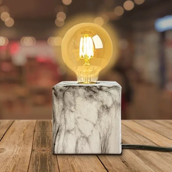 Aigostar - Lampada da tavolo 1xE27/60W/230V bianco/grigio